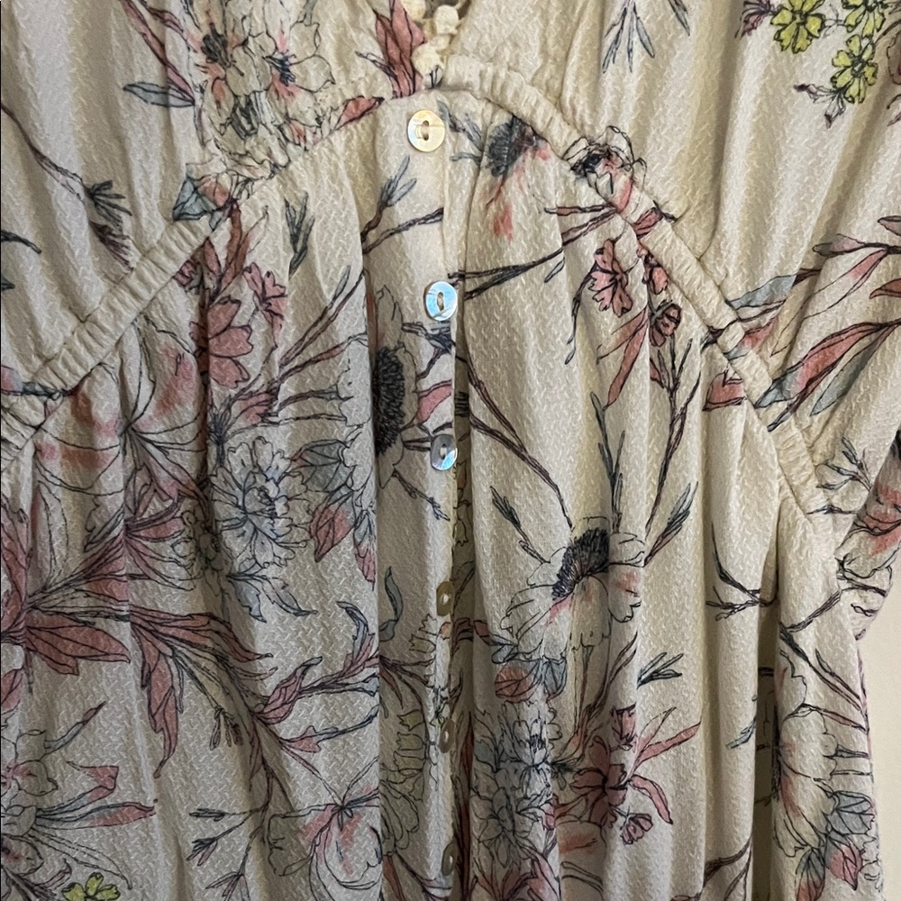 Lovestitch Cream and Pink Floral Maxi Dress - Maternity Dress - Picture 4 of 7